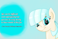Size: 1500x996 | Tagged: safe, artist:twiren, coco pommel, cute, looking at you, quote