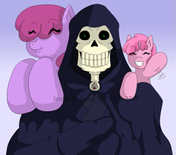 Size: 629x556 | Tagged: safe, artist:mr-101, berry punch, berryshine, lich, skeleton, the adventures of damon lipton