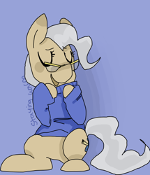 Size: 474x550 | Tagged: safe, artist:meowing-ghost, mayor mare, clothes, glasses, hoodie, solo, sweater