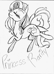 Size: 2443x3304 | Tagged: safe, artist:misaspuppy, rarity (g3), g3, monochrome, solo, traditional art