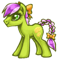 Size: 643x667 | Tagged: safe, artist:needsmoarg4, lavender fritter, bow, braid, redesign, solo