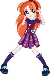 Size: 3001x4500 | Tagged: safe, edit, lemon zest, equestria girls, friendship games, clothes, crystal prep academy uniform, freckles, ginger zest, human coloration, natural hair color, realism edits, school uniform