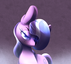 Size: 1600x1442 | Tagged: safe, artist:sourspot, diamond tiara, earth pony, pony, female, filly, missing accessory, pink coat, solo, two toned mane