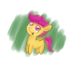 Size: 1024x768 | Tagged: safe, scootaloo, pegasus, pony, female, filly, simple background, solo, white background