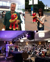 Size: 1037x1292 | Tagged: safe, artist:makeshiftwings30, big macintosh, human, andrew w.k., celebrity, compilation, irl, irl human, john de lancie, lauren faust, photo, plushie