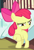 Size: 642x950 | Tagged: safe, screencap, apple bloom, earth pony, pony, somepony to watch over me, apple bloom's bow, female, red mane, solo, yellow coat