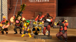 Size: 1120x628 | Tagged: safe, edit, cheese sandwich, engineer, heavy, polka, pyro, soldier, team fortress 2