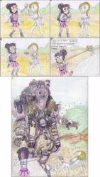 Size: 3272x5784 | Tagged: safe, artist:meiyeezhu, sci-twi, twilight sparkle, robot, equestria girls, friendship games, atlas, attempted murder, backpack, battle suit, bloodknife, boulder, chase, clothes, comic, crystal prep academy uniform, dagger, firing, forest, funny, giant robot, glasses, gun, hair bun, help, help me, high heels, huge, knife, mech, nervous, now you fucked up, old master q, outdoors, overpowered, pistol, rock, ruger lcp, running, school uniform, serial killer, shocked, shooting, skirt, stockings, surprised, taser, this will end in death, this will end in pain, threatening, titan, titanfall, traditional art, tree, unexpected, weapon