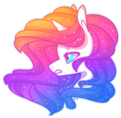 Size: 550x536 | Tagged: safe, artist:captivelegacy, oc, oc only, oc:vivid visions, pony, unicorn, angry, beautiful, bright, female, mare, neon, pretty, solo, sparkles