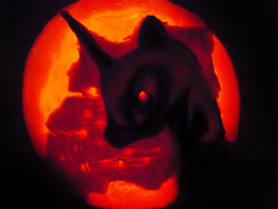 Size: 4032x3024 | Tagged: safe, artist:wyntercreations, nightmare moon, carving, halloween, holiday, jack-o-lantern, pumpkin