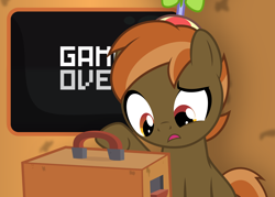 Size: 7000x5000 | Tagged: safe, artist:csillaghullo, button mash, earth pony, pony, absurd resolution, arcade game, colt, harsher in hindsight, solo