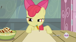 Size: 1920x1080 | Tagged: safe, edit, screencap, apple bloom, somepony to watch over me, paper, pencil, solo, template