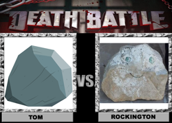 Size: 1008x720 | Tagged: safe, tom, barely pony related, bubsy collection, death battle, exploitable meme, jontron, meme, rock, rockington