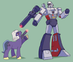 Size: 615x519 | Tagged: safe, artist:sketchviper, derpibooru import, fusion cannon, megatron, ponified, transformers