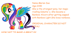 Size: 987x429 | Tagged: safe, oc, oc only, alicorn, pony, pony creator, alicorn oc, donut steel, parody, rainbow alicorn, recolor