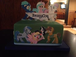 Size: 1024x768 | Tagged: safe, derpibooru import, oc, oc only, 2014, bronycon, cake, charm city cakes, convention, custom, food, food art, irl, old banner, photo