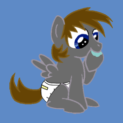 Size: 500x500 | Tagged: safe, artist:endless, derpibooru import, oc, oc only, oc:zeus, pony, baby, baby pony, cute, diaper, foal, solo