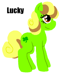 Size: 395x476 | Tagged: safe, artist:kiananuva12, oc, oc only, oc:lucky, earth pony, pony, palindrome get, solo