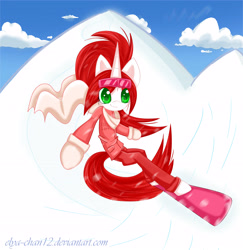 Size: 6000x6176 | Tagged: safe, artist:elya--chan12, oc, oc only, pony, semi-anthro, unicorn, absurd resolution, bipedal, glasses, snowboarding, solo, winter