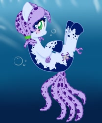 Size: 816x979 | Tagged: safe, artist:ashourii, oc, oc only, oc:sea shimmer, original species, augmented tail, solo, underwater