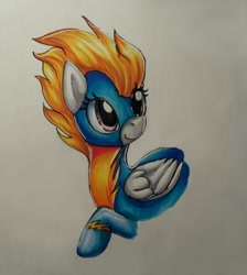 Size: 716x800 | Tagged: safe, artist:aschenstern, surprise, g1, solo, traditional art, wonderbolts, wonderbolts uniform