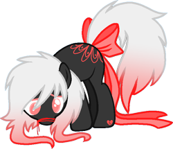 Size: 678x582 | Tagged: safe, artist:k-ouha, oc, oc only, earth pony, pony, adoptable, bow, red string of destiny, solo