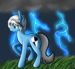 Size: 3000x2759 | Tagged: safe, artist:starshinefox, oc, oc only, oc:silent shield, female, lightning, solo