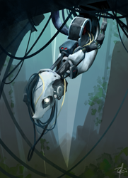 Size: 595x822 | Tagged: safe, artist:toki, derpibooru import, glados, ponified, portal (valve), solo