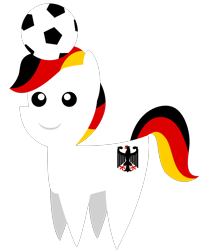 Size: 914x1103 | Tagged: safe, artist:cloudyglow, derpibooru import, football, germany, nation ponies, pointy ponies, solo, world cup