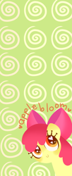 Size: 1624x4000 | Tagged: safe, artist:cosmicponye, derpibooru import, apple bloom, adorabloom, bookmark, cute, solo, wingding eyes