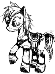 Size: 622x841 | Tagged: safe, artist:xeroseis, earth pony, pony, epona, female, mare, monochrome, ponified, sketch, solo, the legend of zelda