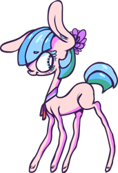 Size: 362x530 | Tagged: safe, artist:emberwisp, derpibooru import, coco pommel, ear fluff, lanky, solo