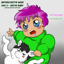 Size: 1500x1500 | Tagged: safe, artist:ryunnosuke, derpibooru import, fluffy pony, satyr, baby, mah boy, parent:fluffy pony