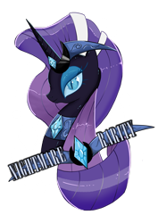 Size: 2059x2912 | Tagged: safe, artist:ii-art, derpibooru import, nightmare rarity, unicorn, bust, female, mare, portrait, simple background, solo, transparent background