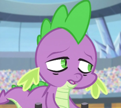 Size: 386x343 | Tagged: safe, derpibooru import, screencap, spike, dragon, equestria games (episode), equestria games, solo