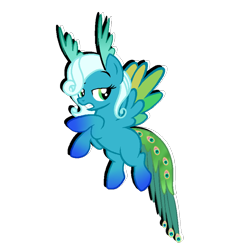 Size: 1000x1000 | Tagged: safe, artist:overdriv3n, derpibooru import, oc, oc only, original species, peacock, adoptable, buraq, peacock pony, solo