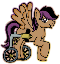 Size: 847x912 | Tagged: safe, artist:st0nerp0ny, derpibooru import, stellar eclipse, solo, wheelchair