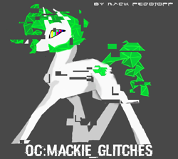 Size: 900x808 | Tagged: safe, artist:mack fedotoff, derpibooru import, oc, oc only, oc:mackie glitches, pony, unicorn, distortion, glitch, male, solo, stallion