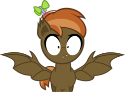 Size: 6000x4385 | Tagged: safe, artist:apony4u, button mash, bat pony, pony, absurd resolution, bat ponified, fangs, race swap, simple background, solo, transparent background, vector