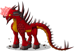 Size: 3662x2600 | Tagged: safe, artist:masterrottweiler, derpibooru import, diablo, glowing eyes, ponified, solo, soul stone, spikes