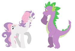 Size: 1628x1121 | Tagged: safe, artist:hannerchu, artist:princess-hanners, spike, sweetie belle, dragon, blushing, female, male, older, shipping, spikebelle, straight