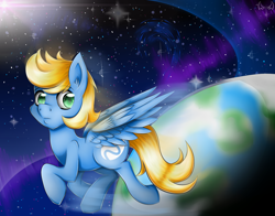 Size: 2800x2200 | Tagged: safe, artist:thetarkaana, derpibooru import, oc, oc only, pegasus, pony, male, solo, space, stallion