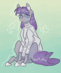 Size: 702x845 | Tagged: safe, artist:bicclen, maud pie, earth pony, pony, clothes, female, gray coat, mare, purple mane, solo