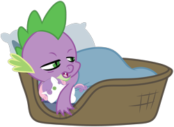 Size: 1664x1216 | Tagged: safe, artist:star-burn, artist:surifox1, artist:tehcrashxor, derpibooru import, spike, sweetie belle, dragon, bed, crush plush, female, male, plushie, shipping, simple background, spikebelle, straight, transparent background, vector