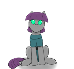 Size: 884x828 | Tagged: safe, artist:banesbloom, derpibooru import, maud pie, earth pony, pony, clothes, female, gray coat, mare, purple mane, solo