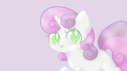 Size: 1920x1080 | Tagged: safe, artist:lakanakana, derpibooru import, sweetie belle, cute, diasweetes, raspberry, solo, tongue out