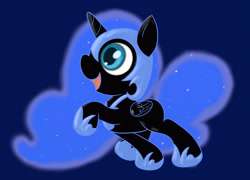 Size: 1521x1094 | Tagged: safe, artist:springveil, derpibooru import, nightmare moon, alicorn, pony, cute, filly, nightmare woon, solo