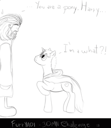 Size: 613x706 | Tagged: safe, artist:scouthiro, harry, pony, unicorn, 30 minute art challenge, harry potter, magic, ponified, rubeus hagrid