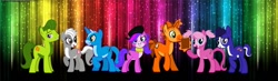 Size: 1024x299 | Tagged: safe, artist:reggietc, derpibooru import, crossover, littlest pet shop, minka mark, penny ling, pepper clark, ponified, russell ferguson, species swap, sunil nevla, vinnie terrio, zoe trent