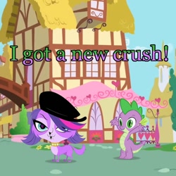 Size: 894x894 | Tagged: safe, derpibooru import, spike, dragon, crossover, crossover shipping, littlest pet shop, shipping, zoe trent, zoespike